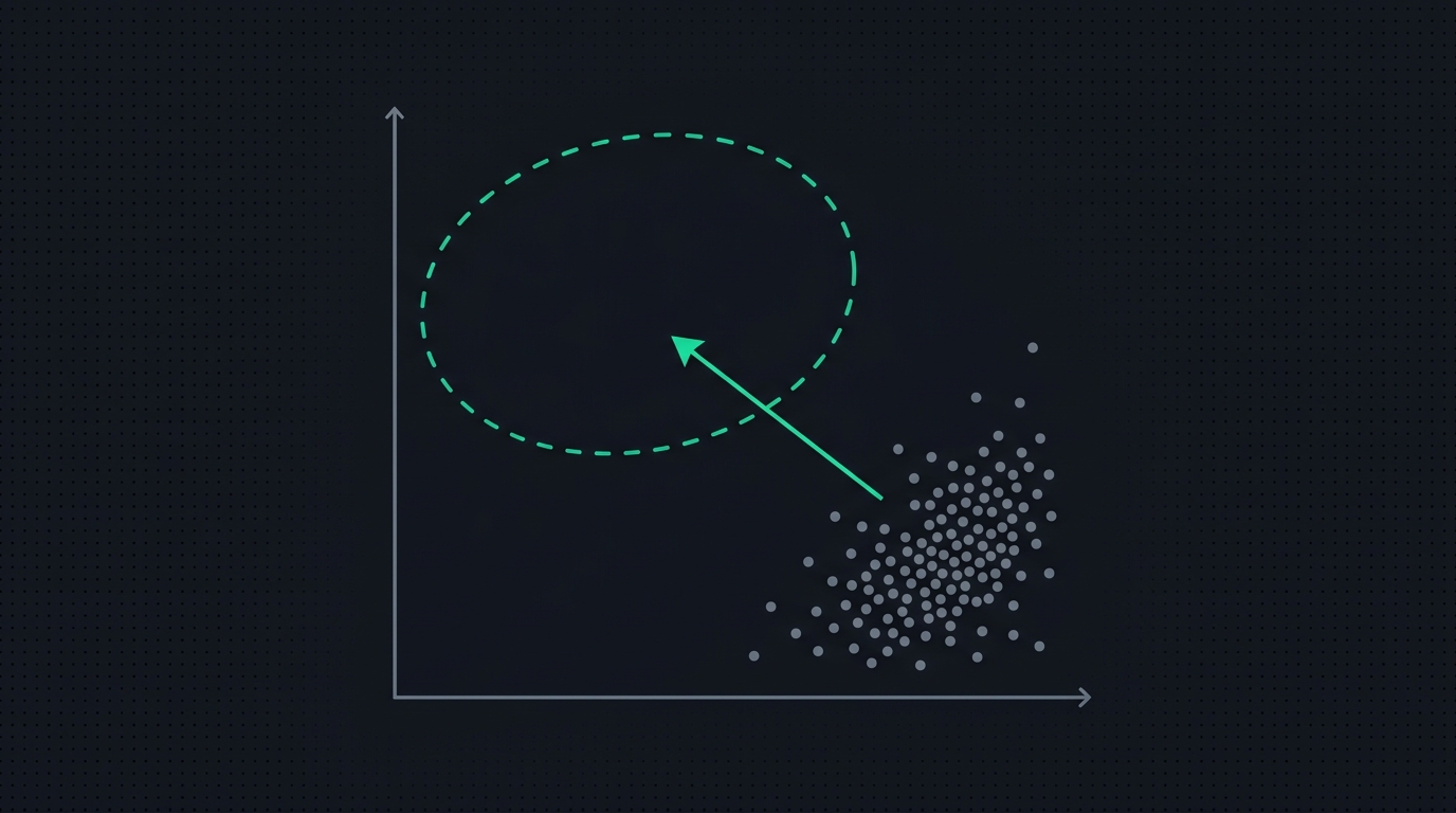 Whitespace map of vendor count versus task coverage per domain; coding crowded, enterprise and medical empty